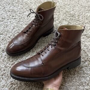 Heschung Ginkgo Brown Leather Boots Lace Up Men’s US Size 10 / EUR Size 9.5